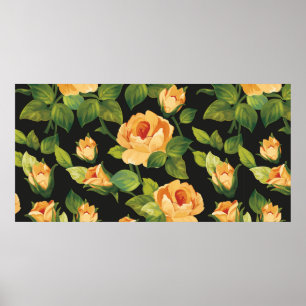 Poster Motif floral incomparable avec de beaux roses