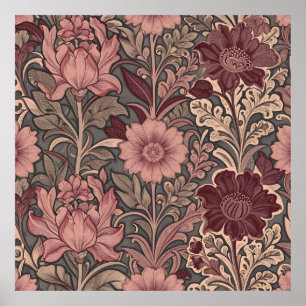 Poster Motif floral inspiré de William Morris