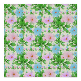 Poster Motif floral pastel Aquarelle