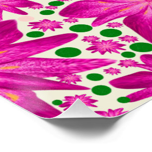 Poster Motif floral rose vif sans couture