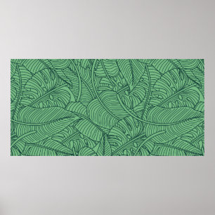 Poster Motif floral sans couture avec feuilles. dos tropi