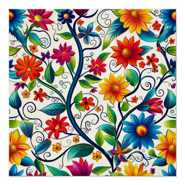 Poster Motif Floral sans transparence (Devant)