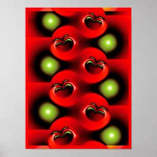 Poster Motif fractal de vague de pomme interdite