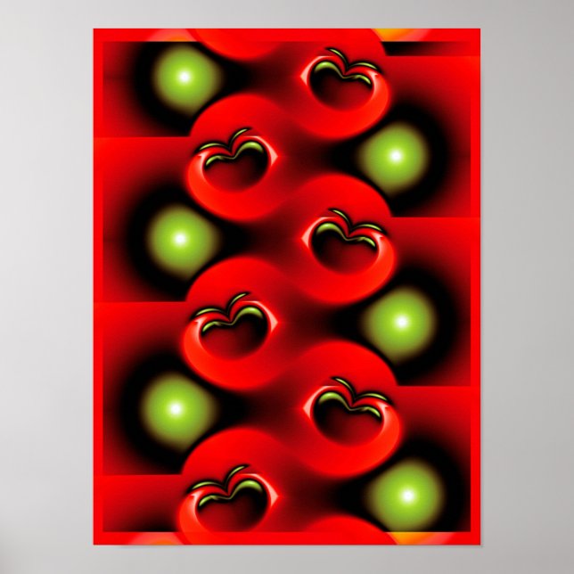 Poster Motif fractal de vague de pomme interdite (Devant)