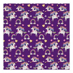 Poster Motif Funny Unicorn Magique Cheval mignon