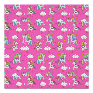 Poster Motif Funny Unicorn mignonne