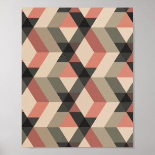 Poster Motif géométrique avec palette de couleurs rétroac