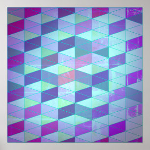 Poster Motif géométrique Cubes en Triangles