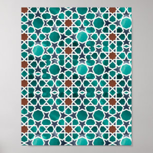 Poster Motif géométrique de l'art marocain