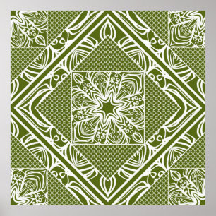 Poster Motif géométrique fleurie sans couture. illustr vi