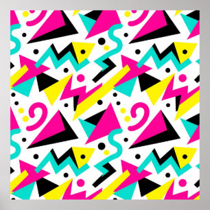 Poster Motif géométrique Memphis des années 80