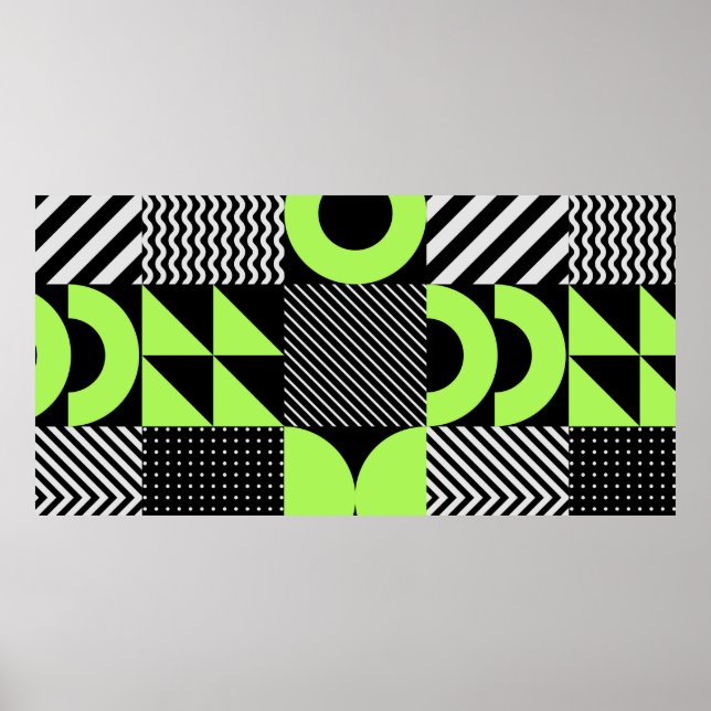 Poster Motif géométrique minimaliste transparent en Scand (Devant)