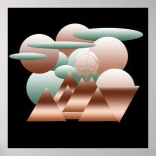 Poster motif géométrique moderniste abstrait