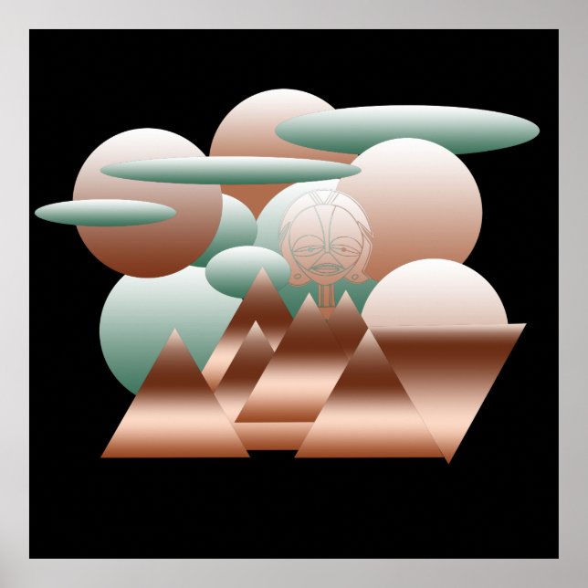 Poster motif géométrique moderniste abstrait (Devant)