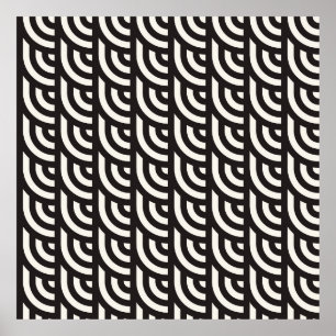 Poster Motif géométrique monochrome sans couture. Abstrai