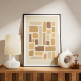 Poster Motif géométrique rétro avec rectangles