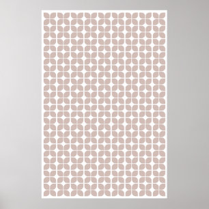 Poster Motif géométrique rétro Beige