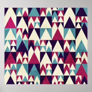 Poster Motif géométrique triangle rétro