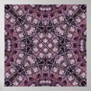 Poster Motif géométrique violet avec symétrie complexe