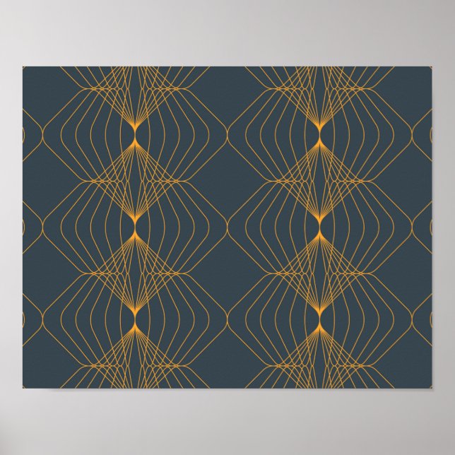 Poster Motif graphique géométrique chic, élégant et simpl (Devant)