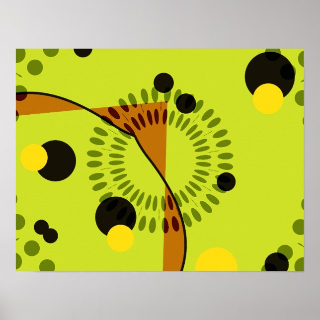 Poster Motif Hip Green et Black Geometry Circles (Devant)