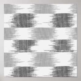 Poster Motif ikat blanc noir moderne