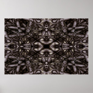 Poster Motif kaléidoscope noir et blanc