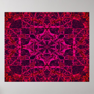 Poster Motif kaléidoscope rouge
