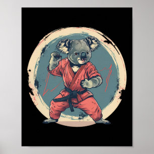 Poster Motif Koala Karaté Taekwondo Jiu-jitsu Mma Kickbox