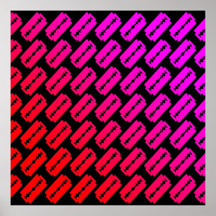 Poster Motif Lames de Rasoir Punk