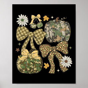 Poster Motif léopard Camo Coquette Bow Citrouille Action