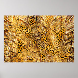 Poster Motif léopard et serpent