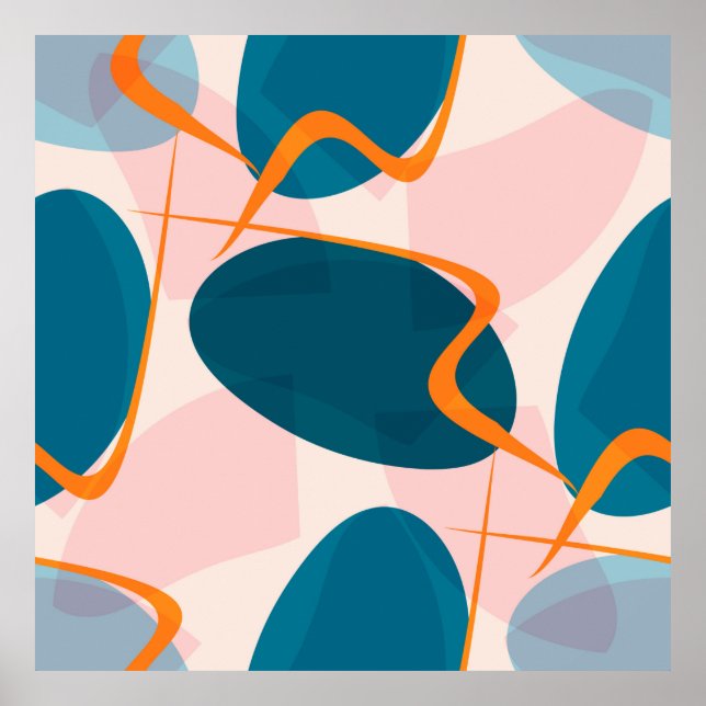 Poster Motif lumineux sans couture de formes abstraites e (Devant)