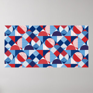 Poster Motif marin géométrique marine d'été