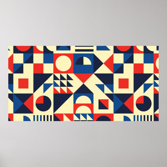 Poster Motif moderne géométrique du milieu du siècle - 60 (Devant)
