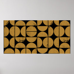 Poster Motif monochrome géométrique sans couture
