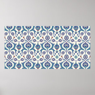 Poster Motif ornemental floral. Cuisine arabe traditionne