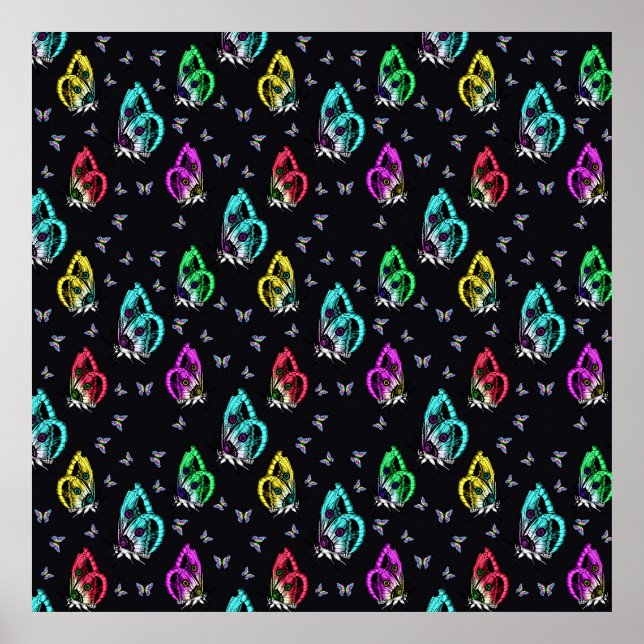 Poster Motif papillon coloré Télécharger (Devant)
