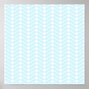 Poster Motif Pastel Blue Zigzag inspiré du Tricot.