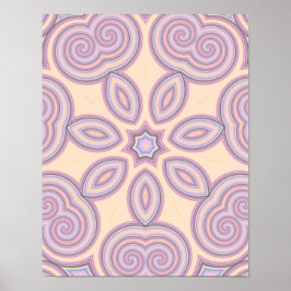 Poster Motif Pastel Pink & Purple Kaleidoscope