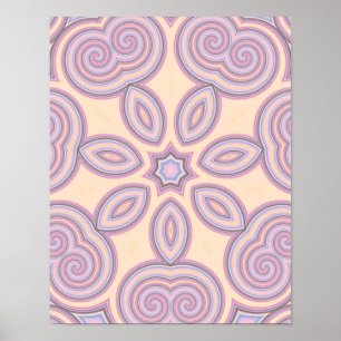 Poster Motif Pastel Pink & Purple Kaleidoscope