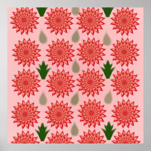 Poster Motif personnalisé de fleurs printanières pour la