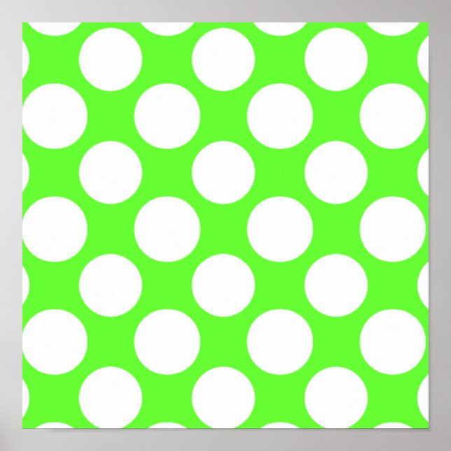 Poster Motif Pois blanc vert citron moderne (Devant)