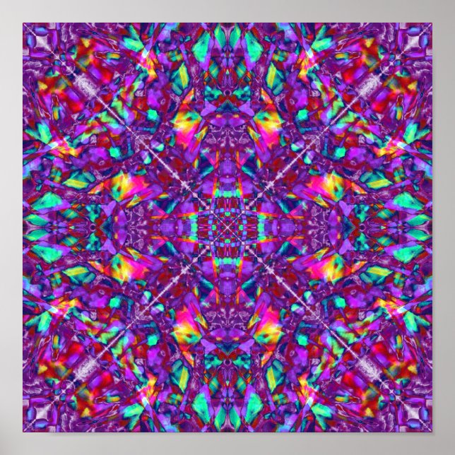Poster Motif Purple Mandala Hippie (Devant)