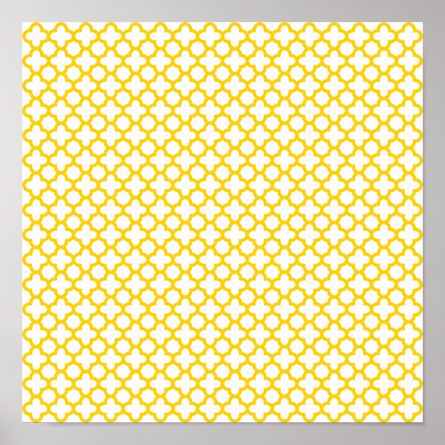 Poster Motif Quatrefoil jaune (Devant)