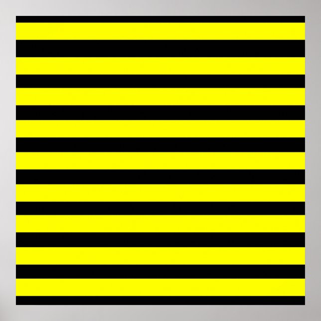 Poster Motif rayé Gras Jaune et Noir (Devant)
