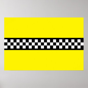 Poster Motif rayure Taxi Check