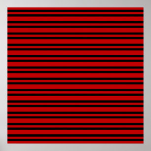 Poster Motif Rayures Rouge Noir
