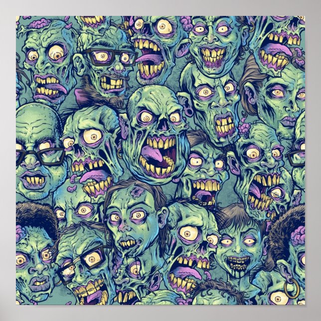 Poster Motif répétable Zombie (Devant)