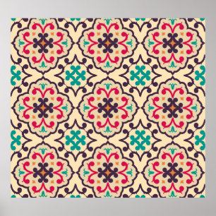 Poster Motif rétro : papier peint, design textile